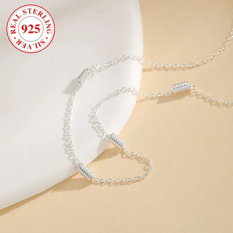 925 Sterling Silver Sparkling Rice Grain Women's Necklace Hypoallergenic Fashion Jewelry Gifts Suitable for Women's Holiday Gift