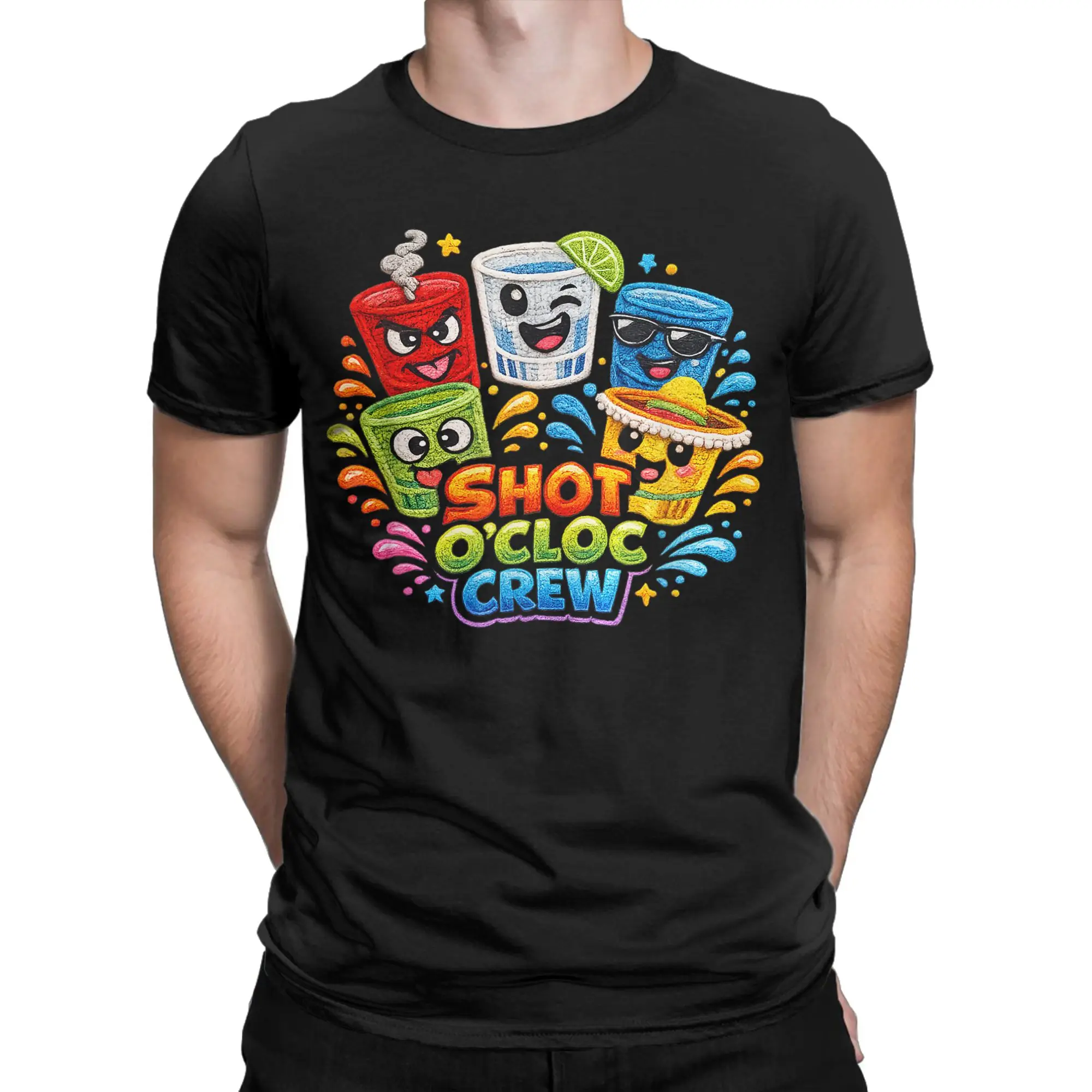 Shot O-Clock Crew T-Shirts Men Women  Leisure Cotton Tees O Neck Short Sleeve T Shirt Gift Idea Tops