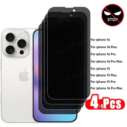 4P/3P/2P/1P Privacy Screen Protector For iphone 16 Pro Max Tempered Glass iphone 16 Pro Max Anti-spy Anti Peeping Phone Film