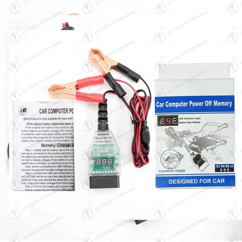أداة تشخيص المركبات الكهربائية OBD للسيارات والموصل مع أداة استبدال البطارية لجهاز ذاكرة إيقاف التشغيل