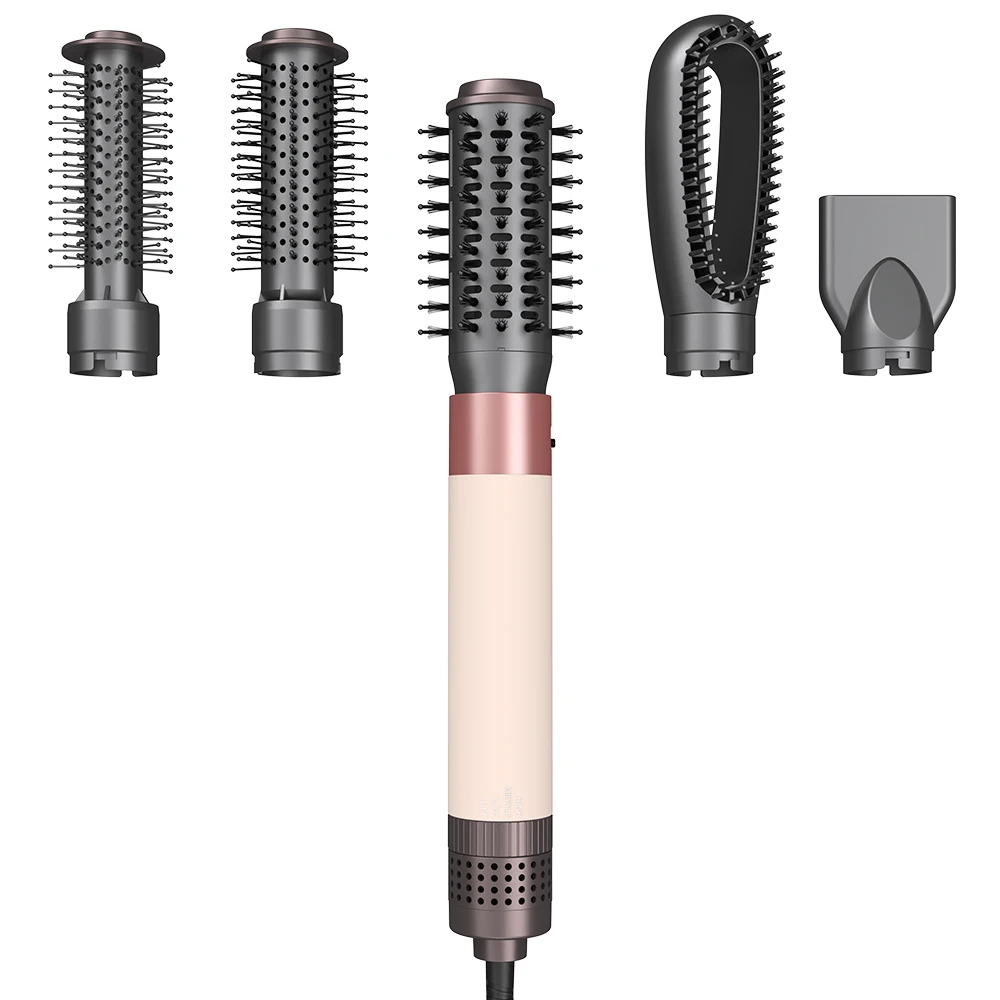 SMET 5 in 1 Hair Styler Electric Hair Dryer Brush Styler Dual Use Hair Styling Comb 5In 1 Hot Air Brush Wrap Styler