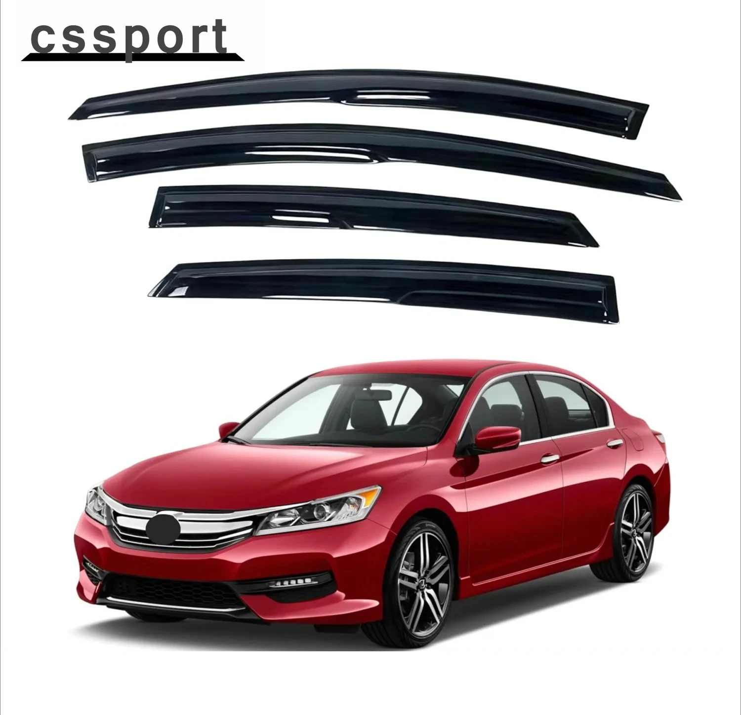 4 قطعة الجبهة الخلفية اليسار واليمين Mugen نمط نافذة قناع الشمس المطر الحرس ل 2013-2017 9th الجنرال هوندا أكورد 4 باب سيدان نموذج