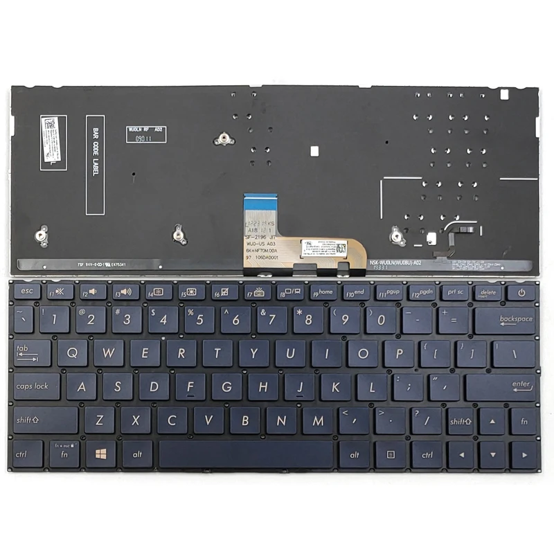 Imagem -02 - Teclado Retroiluminado us ru para Asus Zenbook Inglês e Russo Novo Ux333 Ux333f Ux333fa-ab77 Ux333fn U3300f Uf3300f