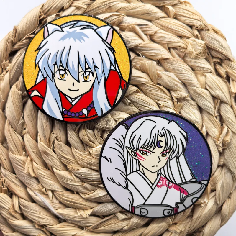Anime Inuyasha Enamel Badges Sesshoumaru Pins Metal Pendant Japanese Manga Brooches for Bag Backpack Clothing Lapel Cosplay Gift view 4