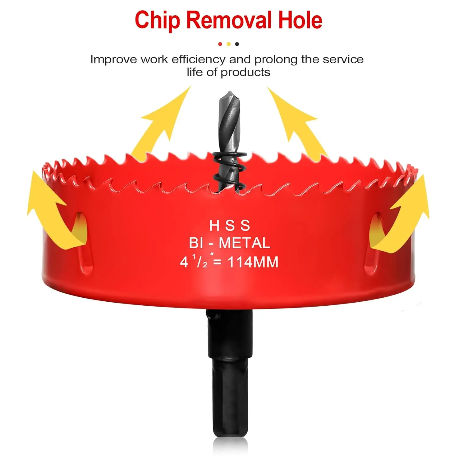 4inch Hole Saw for Wood HSS Bi-Metal Hole Cutter for Timber Plasterboard Plastic Vent Pipe and Soft Metal Sheet