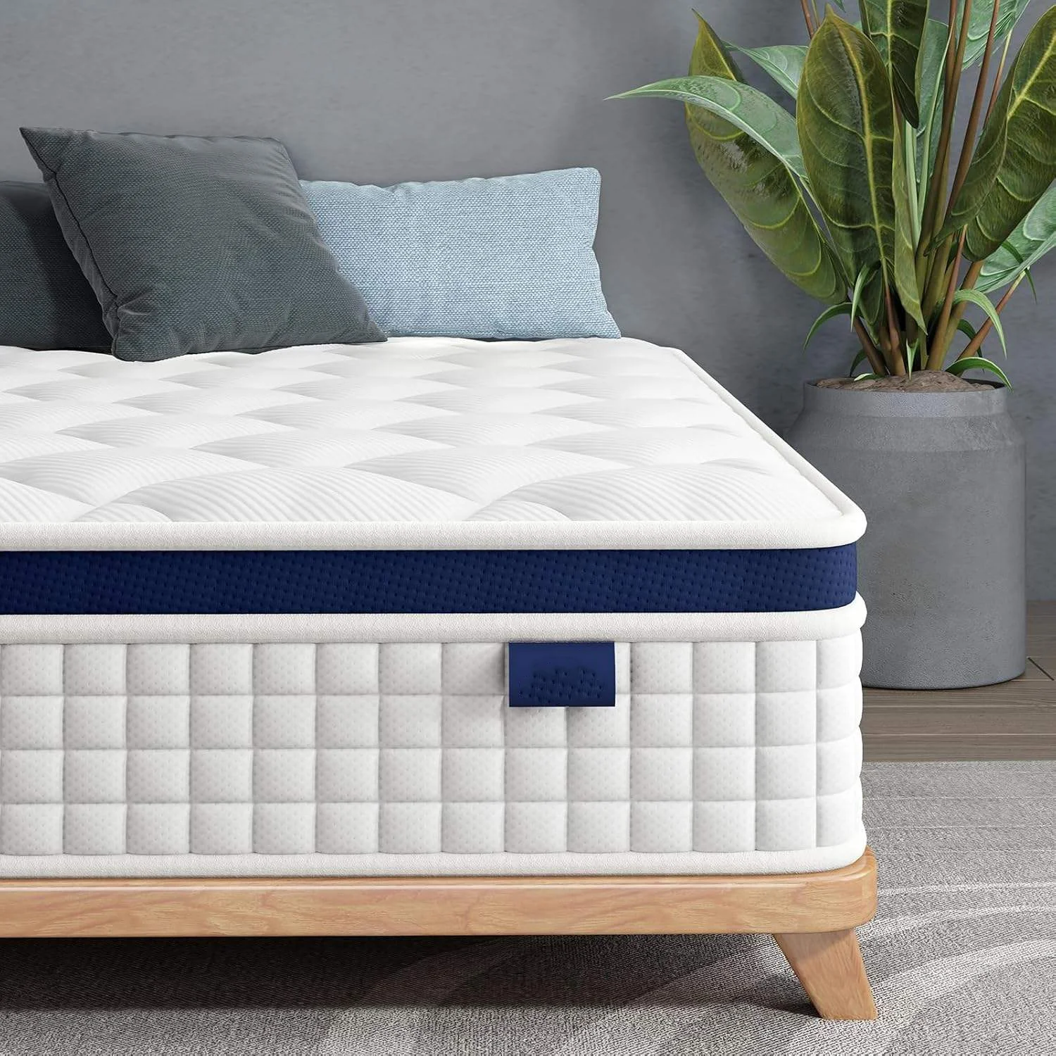 King Queen Double Size Hybrid Latex Gel Memory Foam Pocket Spring Mattress In A Box 5 Zone Roll-up For Bedroom Home Furniture