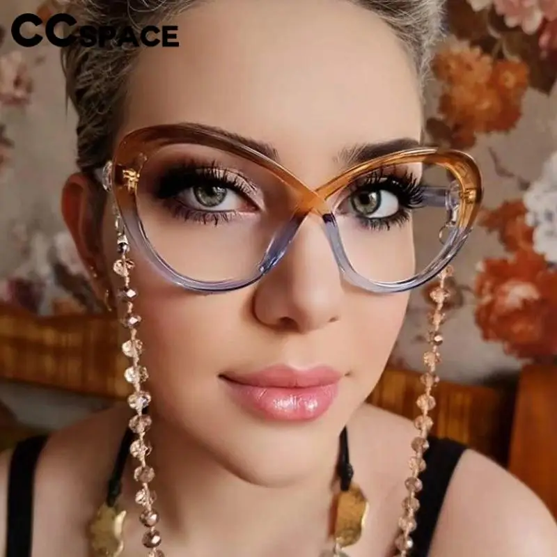 56569 Trending Women's Blue Light Blocking Glasses Anti Ray Eyeglasses Transparent Fashion Eyewear Prescription Glasses