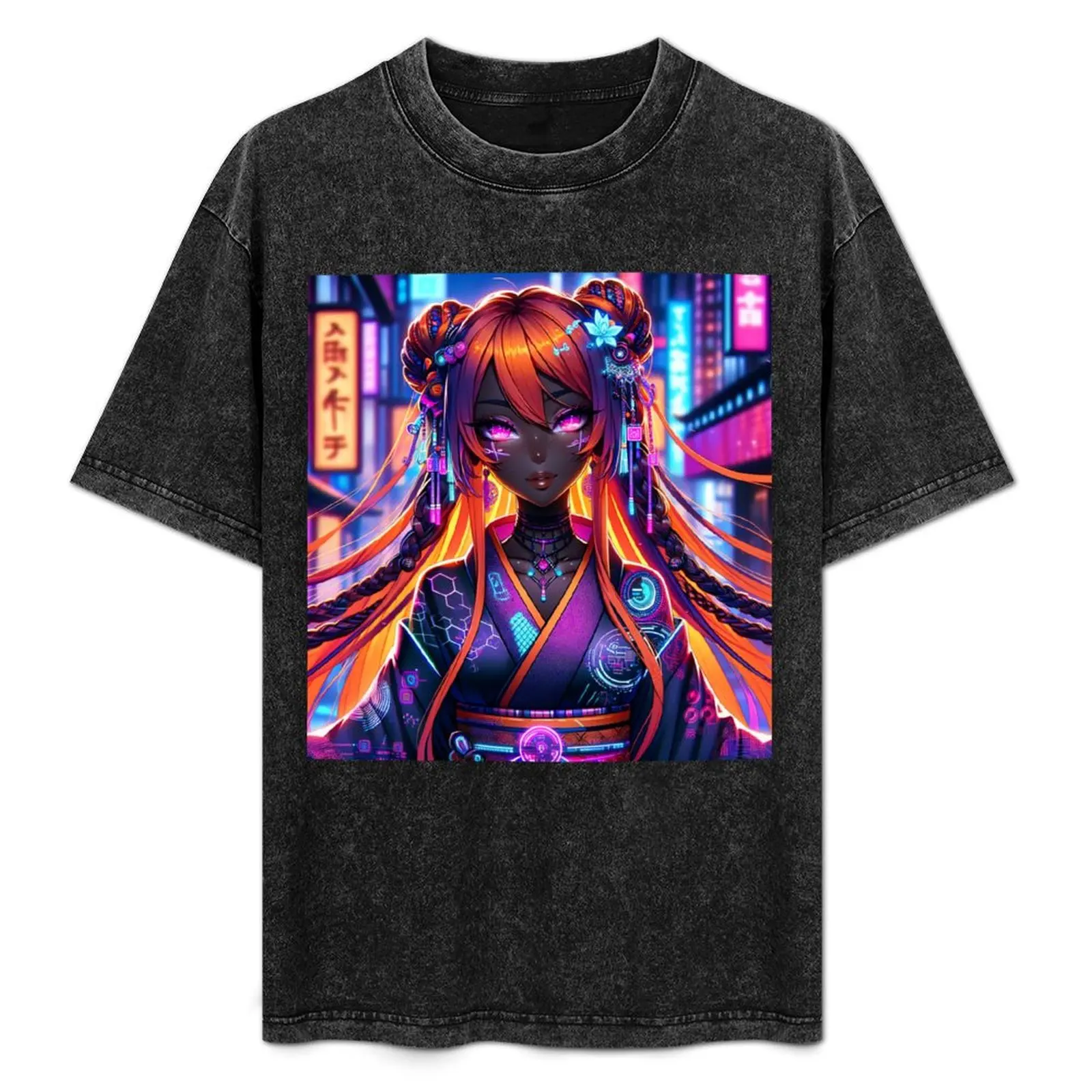 Glowing Geisha Princess T-Shirt summer clothes custom shirt oversize t-shirts man graphics funny t shirts men