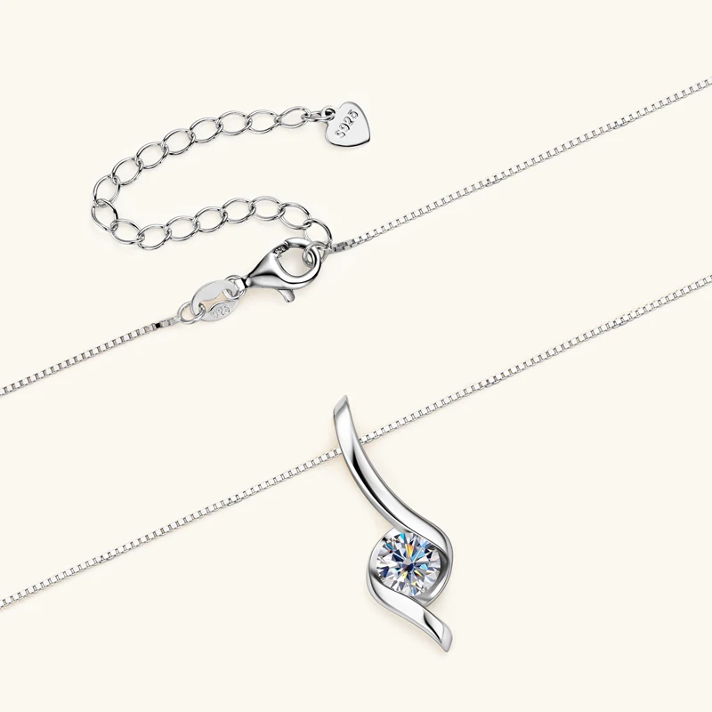 

AINUOSHI 925 Sterling Silver 5mm 6.5mm Moissanite Twist Earrings Necklace Jewelry For Women Girls Wedding Engagement Gift