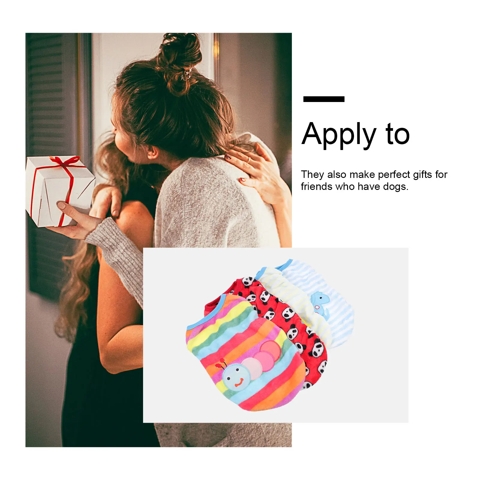 

4Pcs Pet Supplies Flannel Dog Vest Warm Keeping Exquisite Craftsmanship Suitable for Daily Life Pet Clothes Dog Vest