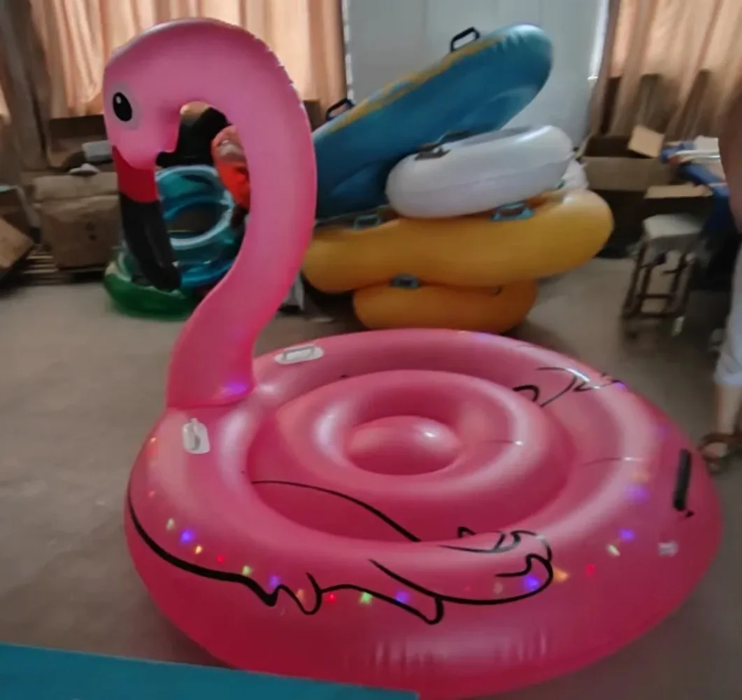 Inflatable Pool Floats LED Light Water Tubes Swim Ring With Led Light Inflatable Swan Pool Float Large Toys Float