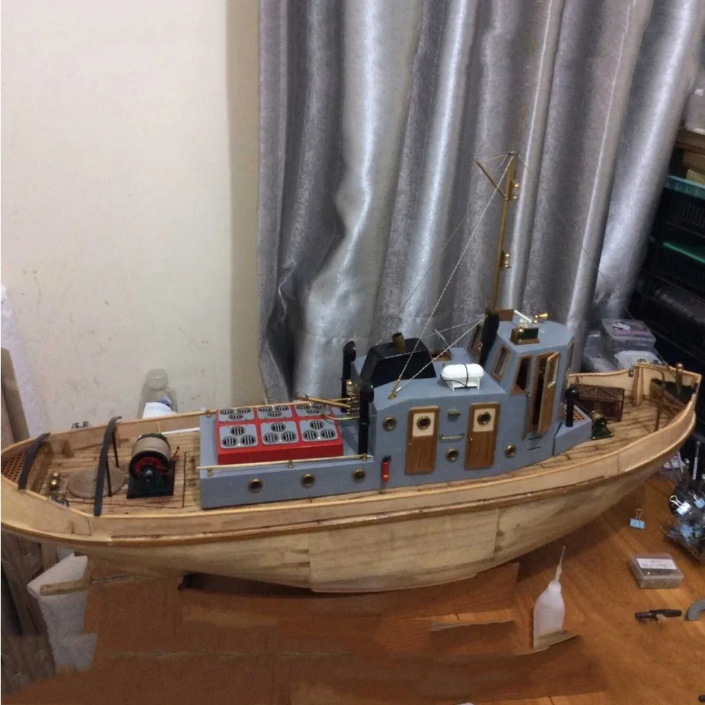 

130 см RC Корабли Ностальгические старомодные Klimek Пульт дистанционного управления Буксир Деревянная структура RC Schiffe Модель Комплект Корабль Игрушка Подарок для взрослых