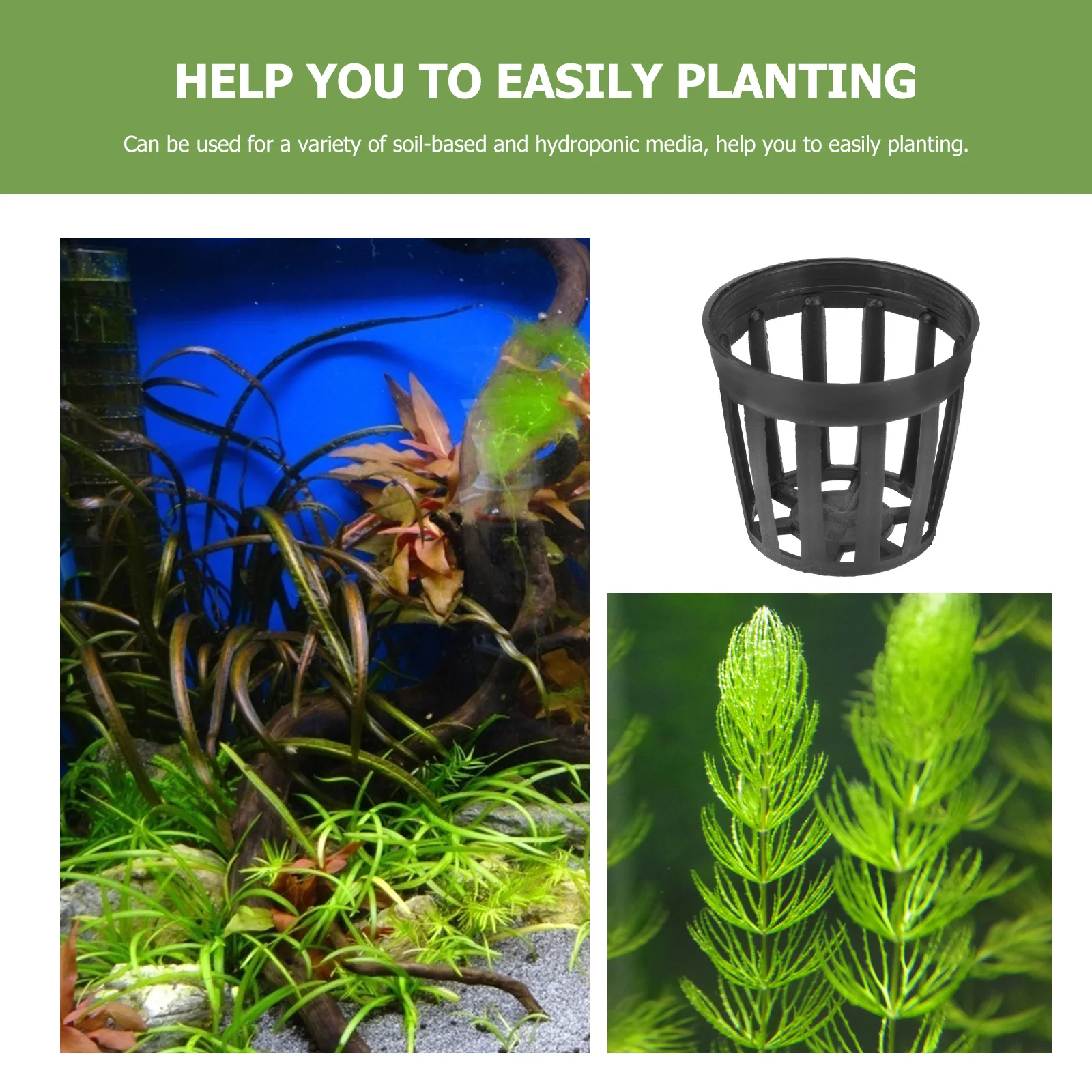 

50Pcs Water Plant Basket High-End Plastic Fish Tank Planting Cup Reusable Hollow Planter for Aquariums Small Pond Hydroponic