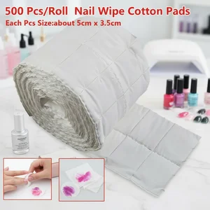 500 Pcs Nail Polish Gel Remover Wipe Pads Soft Cotton Paper Cleaning Tool for Manicure