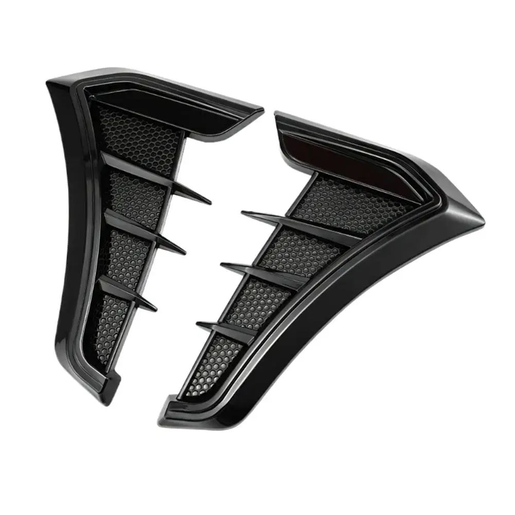  Carbon Black Car Fender Sport Shark Fin Car Fender Air Vent Covers Black Mesh Side Fender Decor Stickers Easy Installation view 6