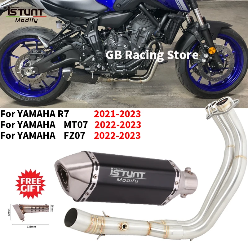 

Slip On For YAMAHA YZF-R7 YZF R7 MT07 FZ07 2021 2022 2023 Full Systems Motorcycle Exhaust Modify Front Pipe Muffler DB Killer