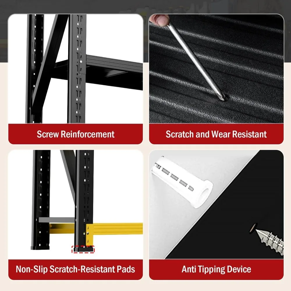 Regulowane metalowe regały przemysłowe o dużej wytrzymałości do przechowywania w garażu i magazynie