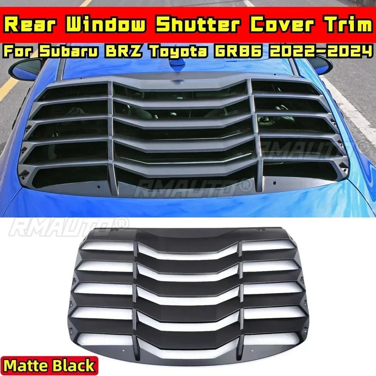 For Subaru BRZ Toyota GR86 2022-2024 Body Kit Rear Window Louver Shutter Cover Glossy Black DC Style Car Accessories