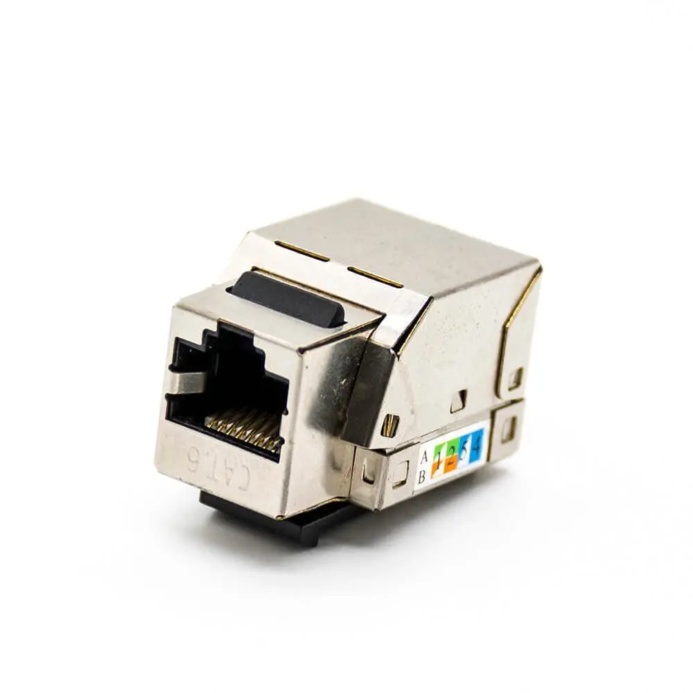 Shielded RJ45 Keystone Jack CAT6 Network Module Angled Single Port
