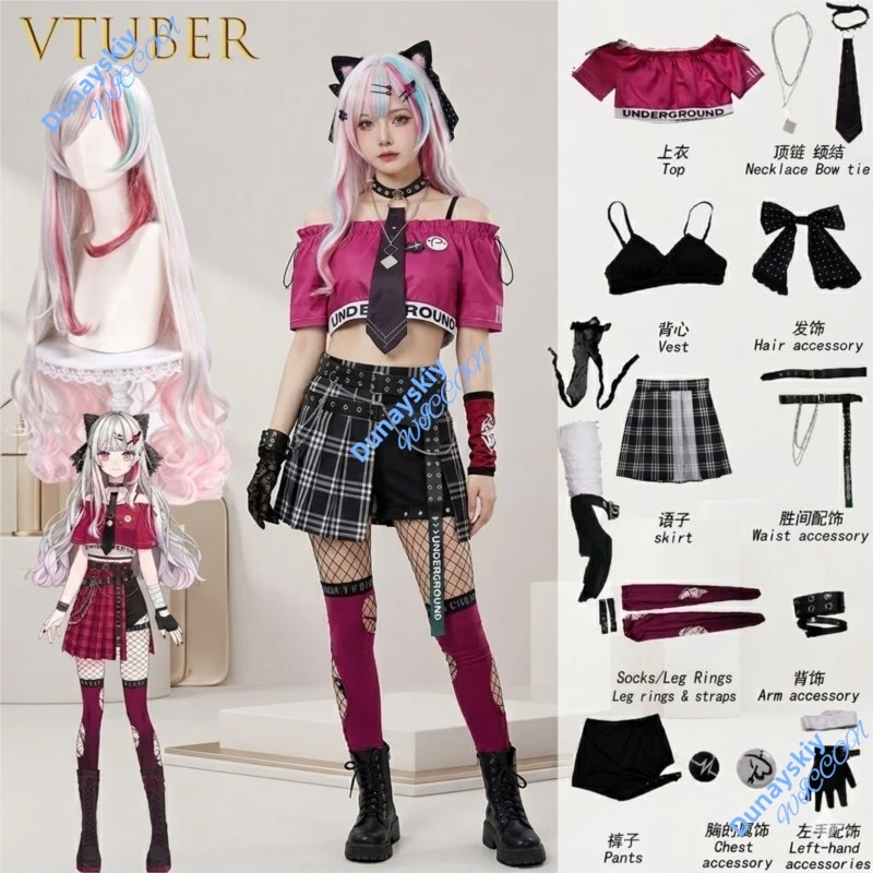 

DrStone Ishigami Nozomi Cosplay Costume Female Anime Vtuber Nijisanji Role Play Outfit Halloween Party Dress Party Kawaii Gothic