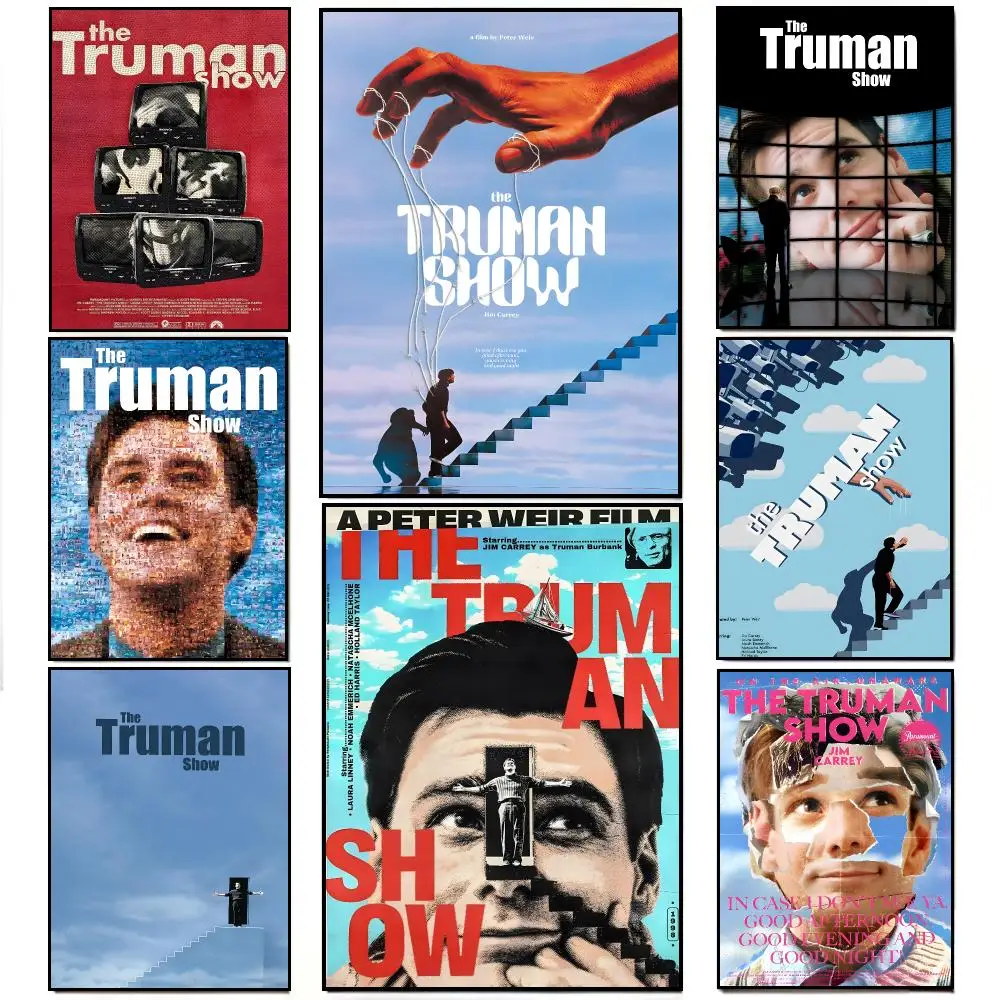 Philosophical Movie T-The Truman Show Poster Frameless Wall Art Print, Peel-and-Stick Removable