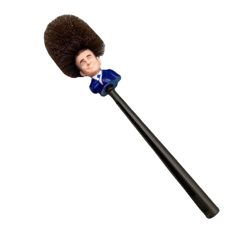 Creative Toilet Brush with Holder Funny President Doll Design Bathroom Decor Cleaning Tool Novelty Washroom Accessory Household - view 6