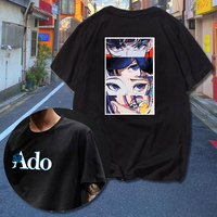 Hip-hop Ado Singer T-shirts Kyogen Album Merch Summer Women Men Fashion Casual Cotton Short Sleeve Tee Streetwear Top Shirts