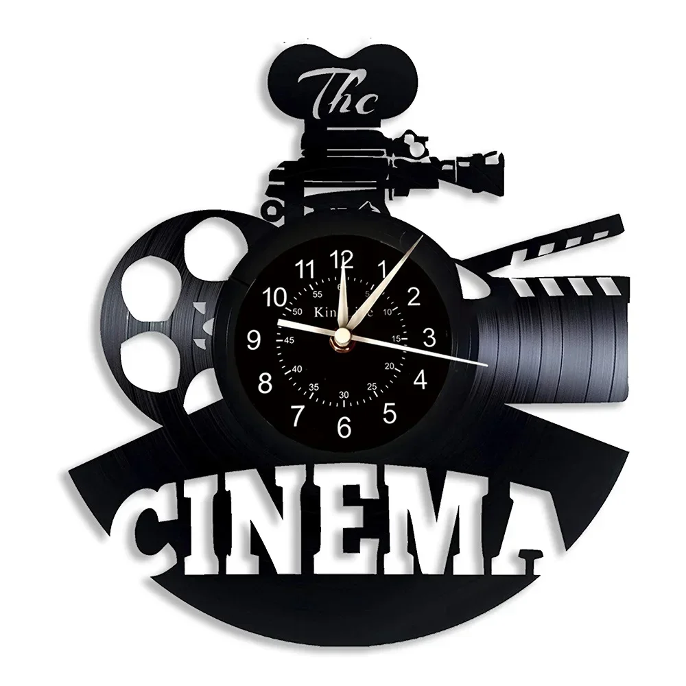 Home Theater Cinema Vinyl Record Wall Clock LED Light Vinyl Quartz Clock | Home Decor Hanging Lamp 7 Color Luminous Wall Clock.