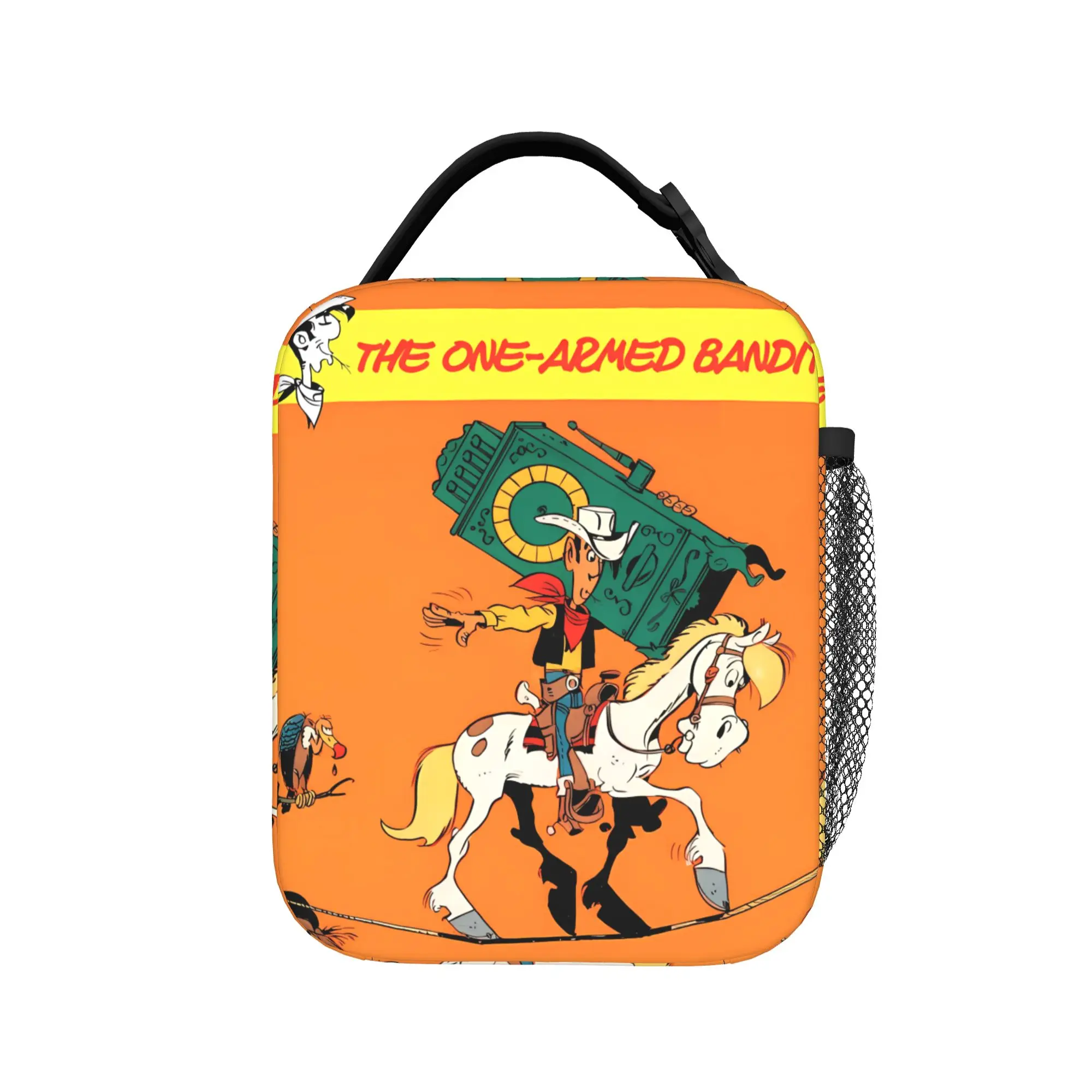 Lucky Luke Cartoon Comics Lunch Bag For Women  Print Lunch Box Vintage Travel Cooler Bag Portable Oxford Thermal Tote Handbags