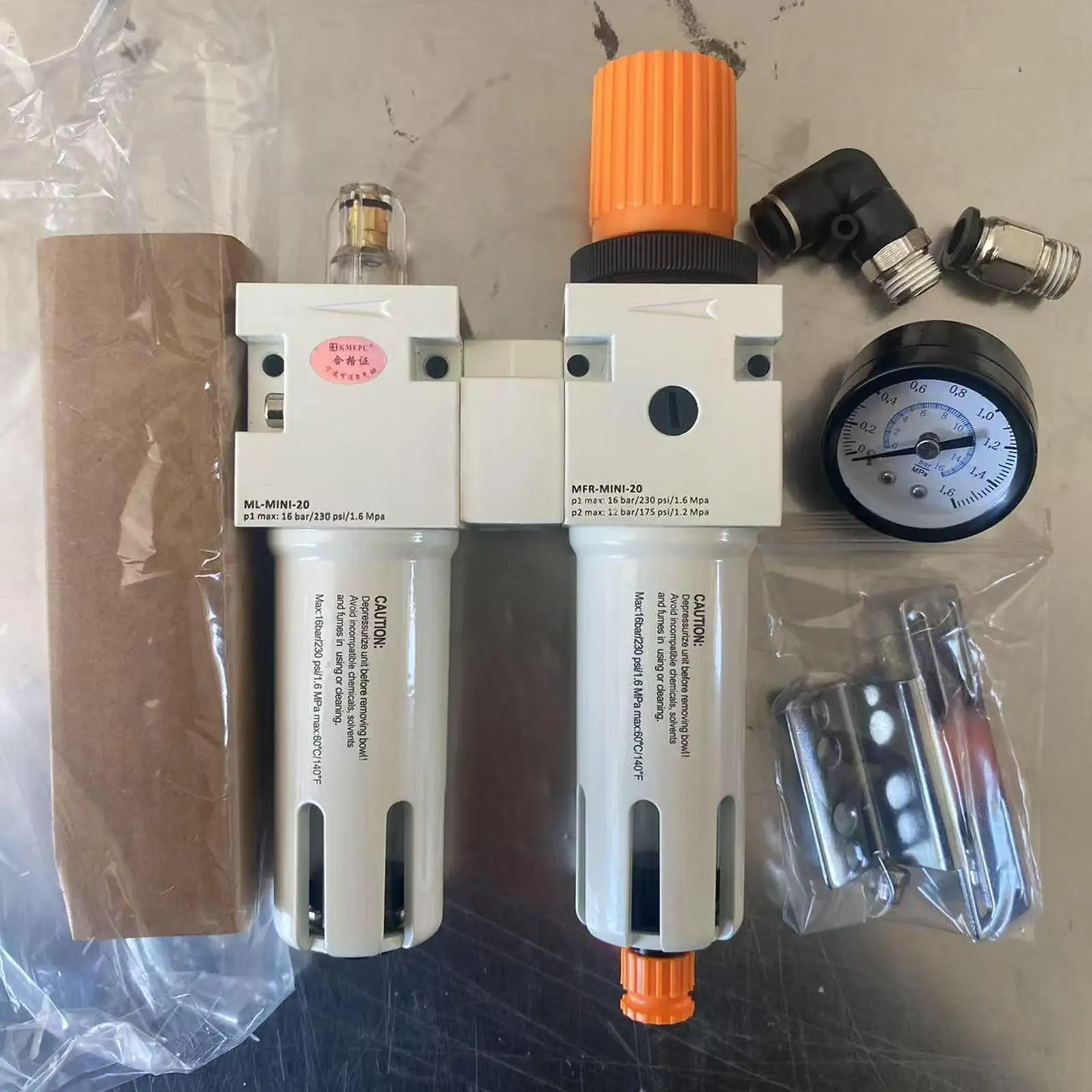Air Pressor Oil Water Separator Compact PP Material Regulator for Tire Balancer and Tire Machine