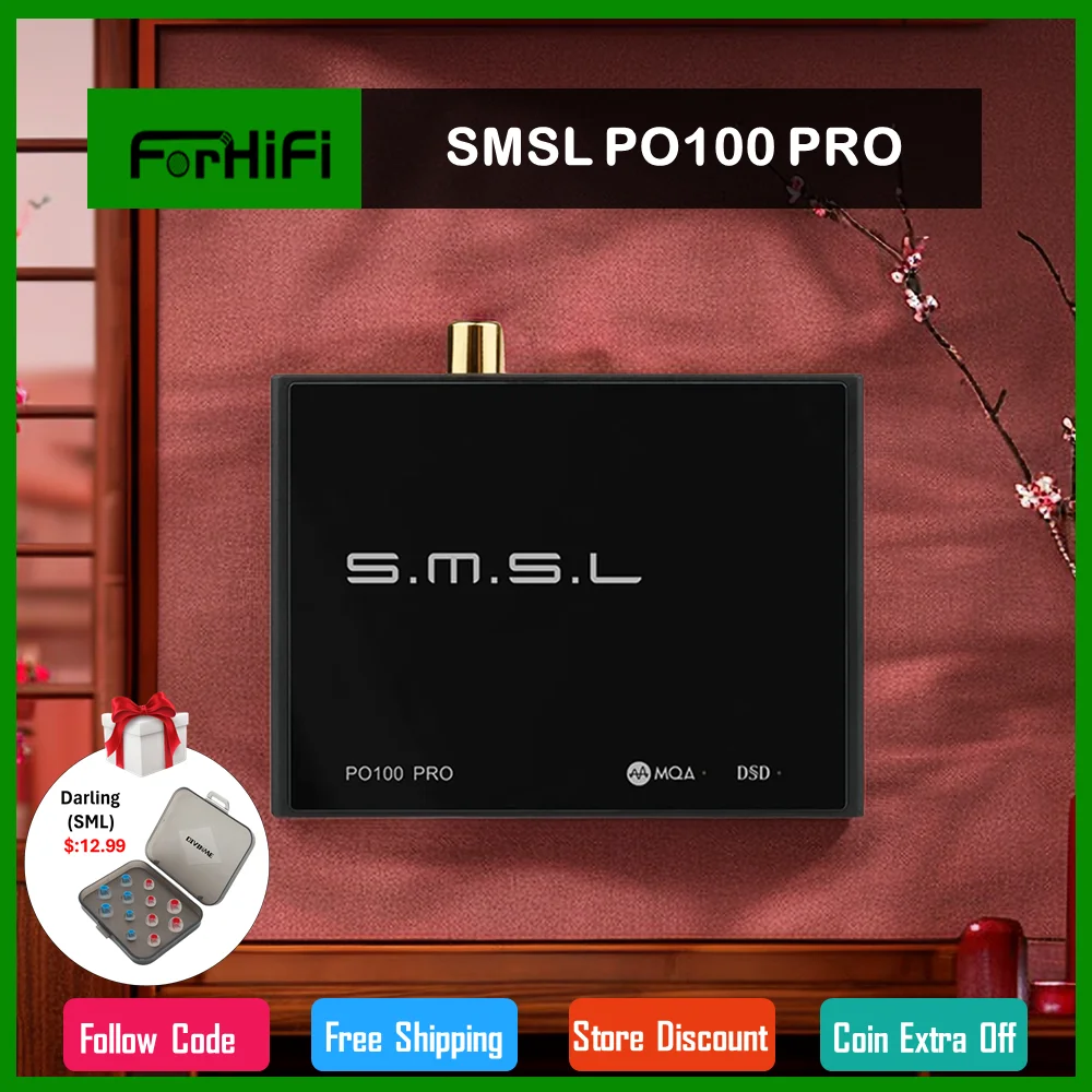 

SMSL PO100 PRO USB Digital Interface MQA Decoding XOMS XU316 DSD64 Optical Coaxial DSD512 I2S output 32bit 768Khz for PS5 Switch