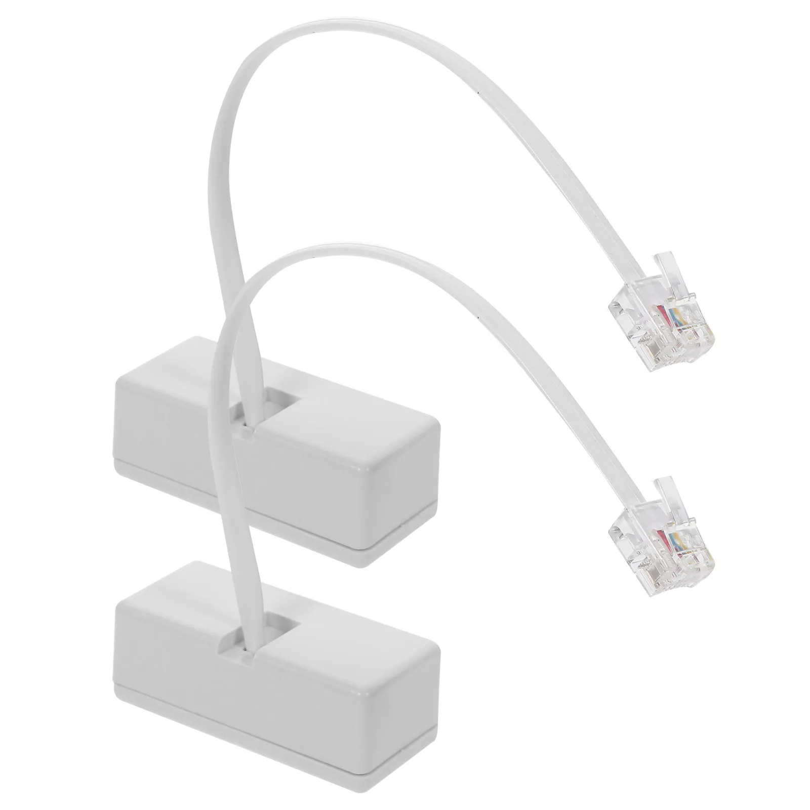 2Pcs Telephone Line Adapters Rj11 Rj14 Splitter Detachable Design Phone Splitter for Landlines Cable Adapter Telephone Supplies