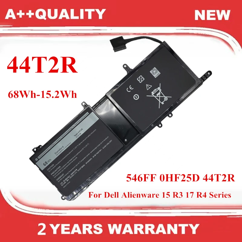 

New 44T2R 546FF 0HF25D Laptop Battery For Dell Alienware 15 R3 17 R4 Series 15.2V 68Wh