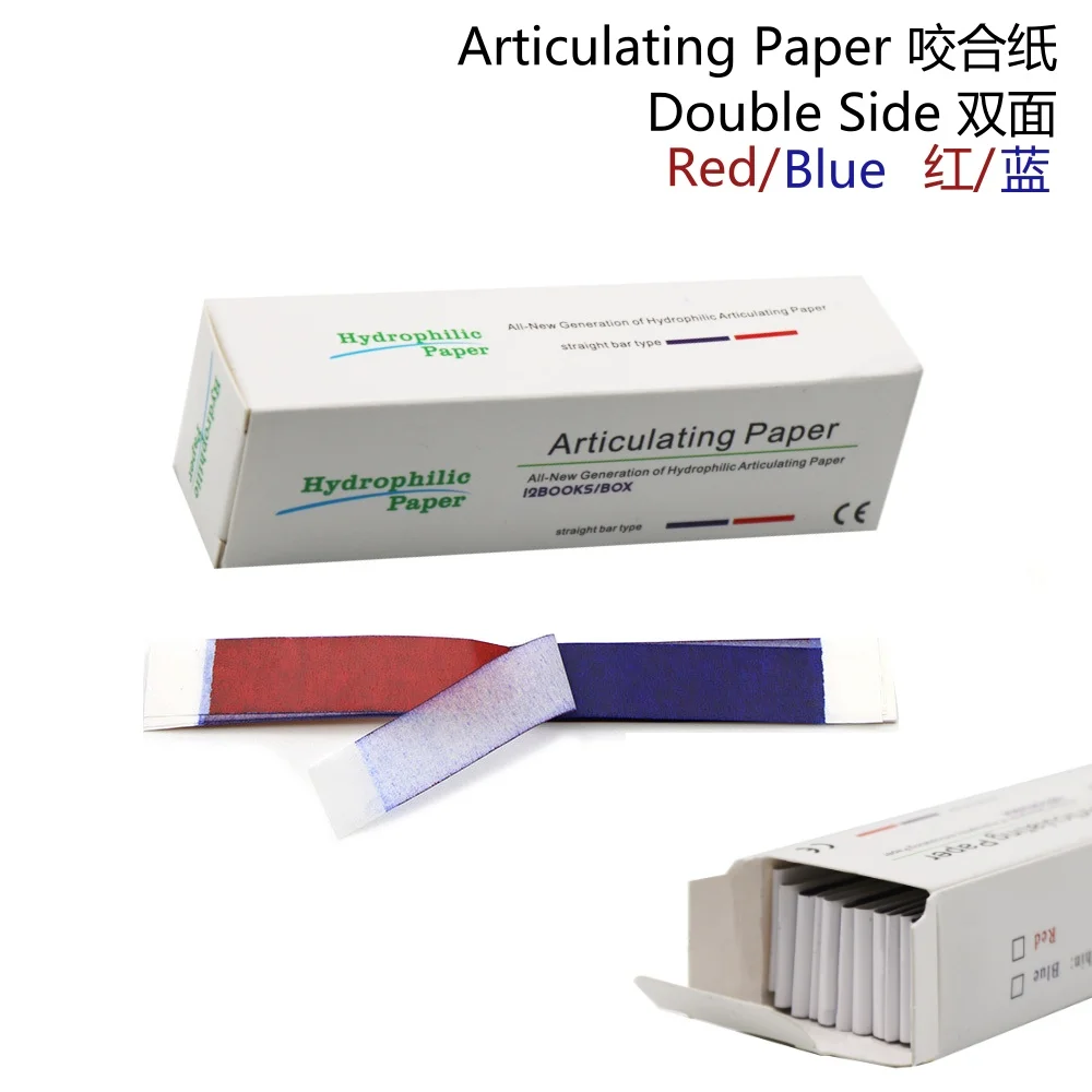 DZK Dental Articulating Paper Dentist Lab Products Double-sided Bite Strips Oral Teeth Care Whitening Material Tool