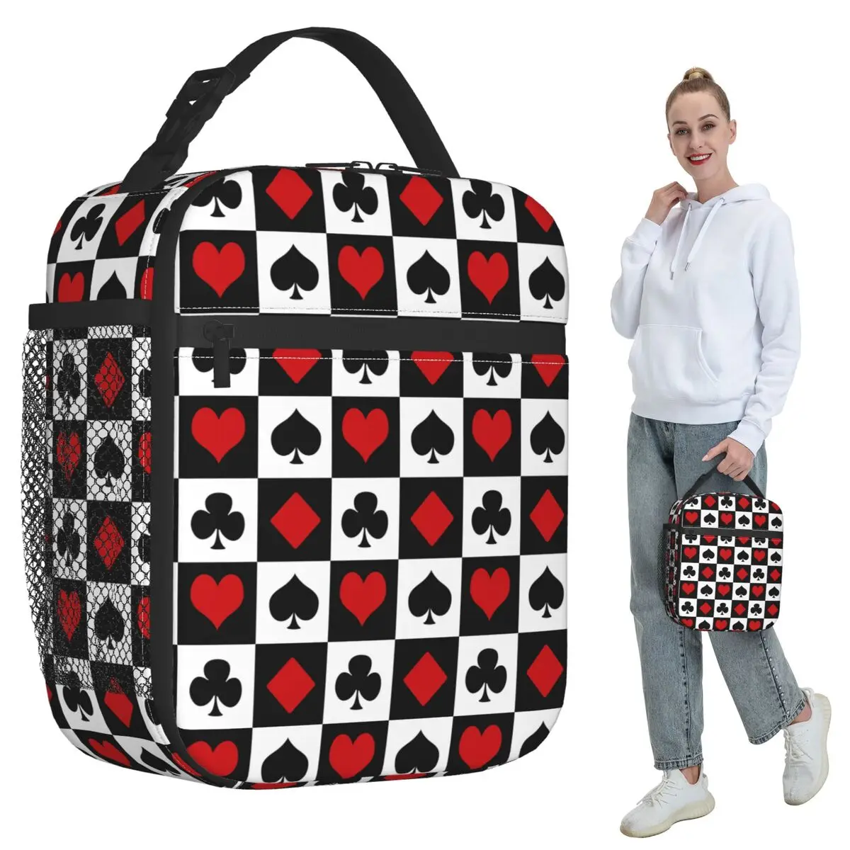 Playing Card Insulated Lunch Bag for Women Office Cooler Thermal Food Box Tote Portable Lunch Boxes Container