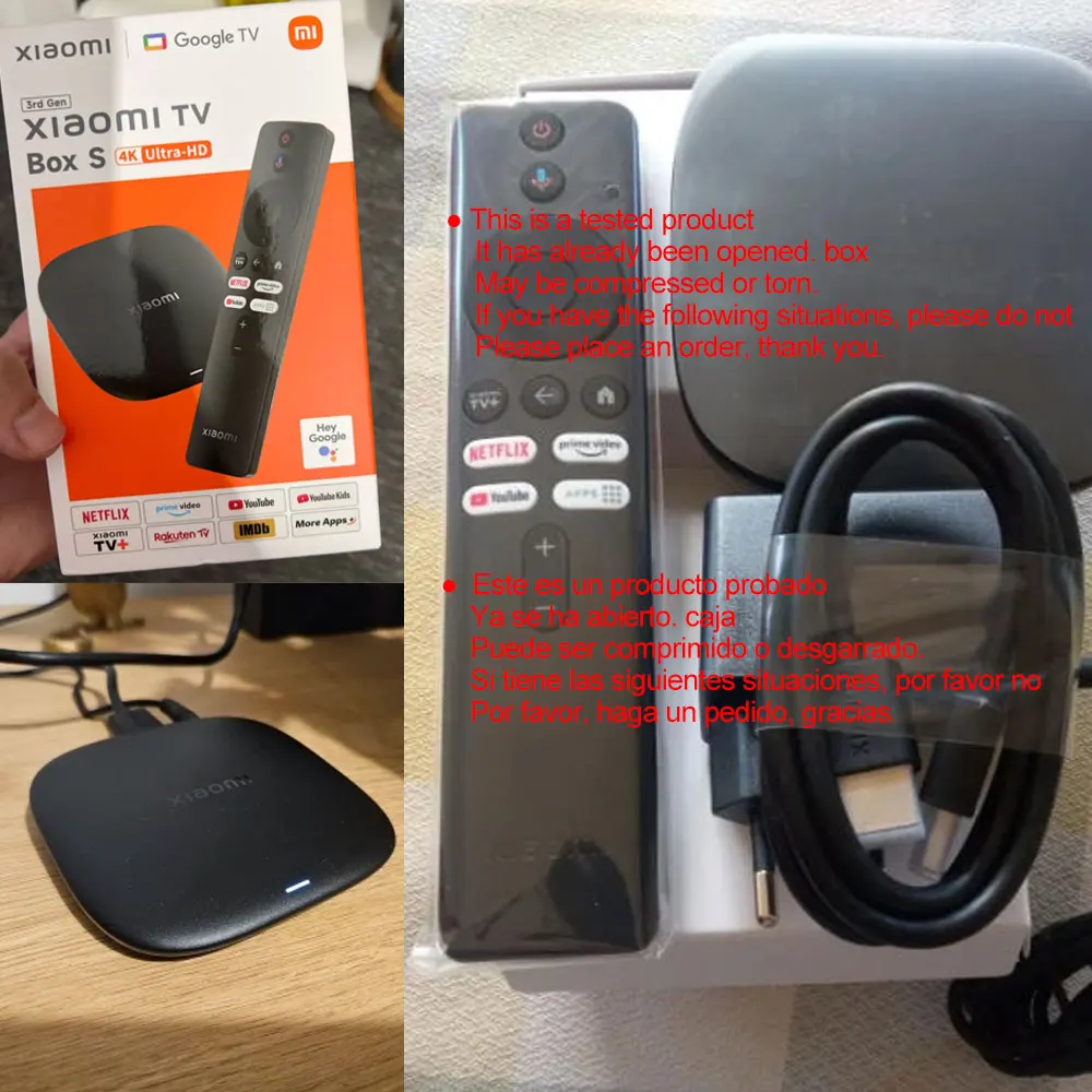 Xiaomi TV Box S 3e generatie, Android Smart TV Box mediaspeler, 4K Ultra HD WIFI 6 Google TV, Dolby Vision HDR10+ Google Assistent
