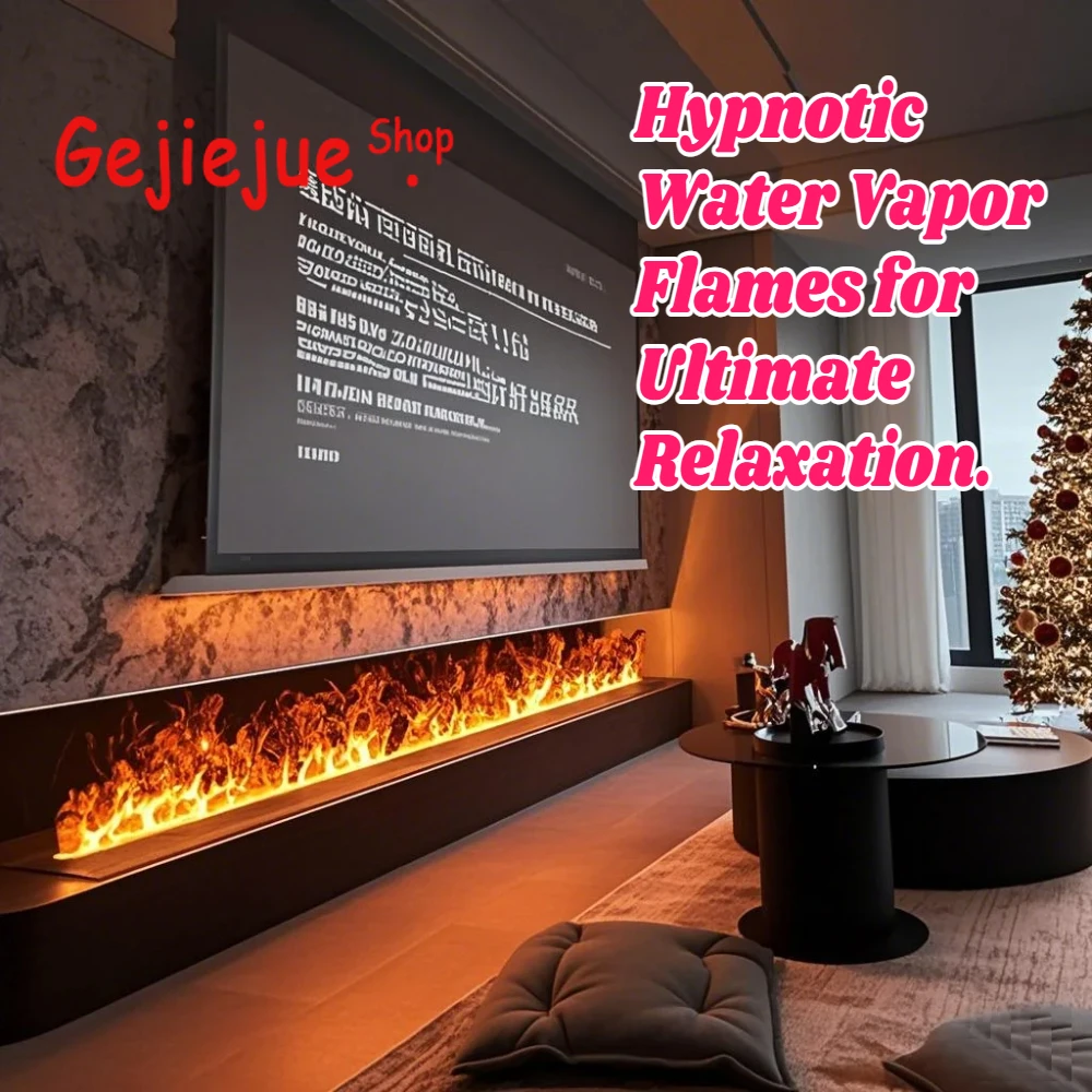 

Stylish TV Stand Fireplace with Mist & Sound Effects No Smoke/No Fume Fireplace IP65 Dustproof,APP Control Home for Modern Homes