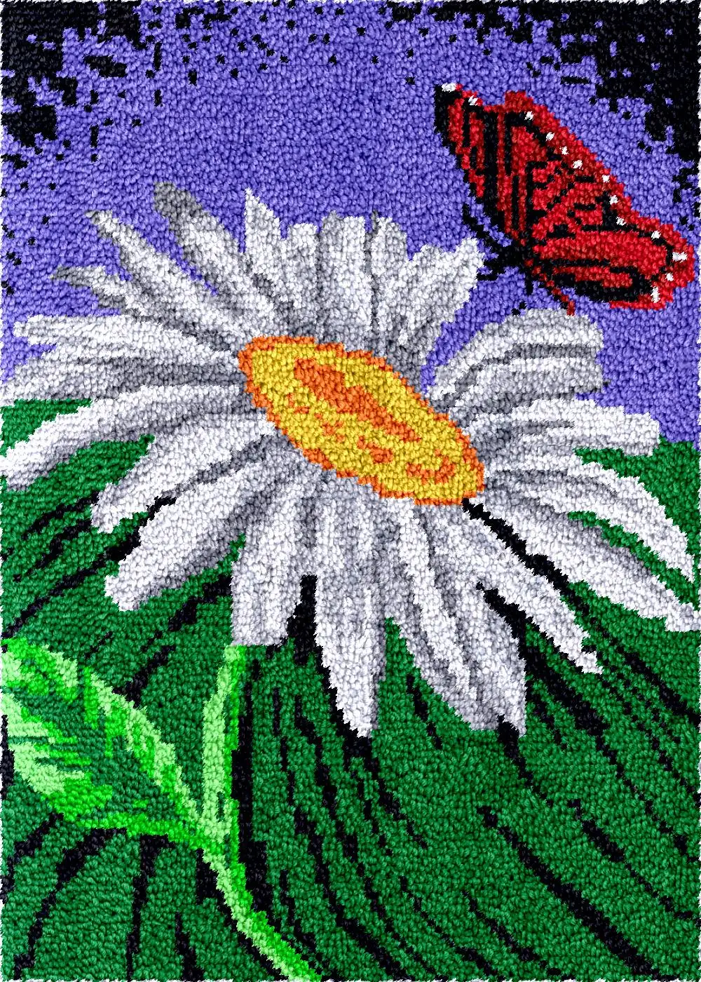 

Smyrna latch hook kits rugs Butterflies & Chrysanthemums carpet embroidery set plastic canvas Diy bag making tapestry hobby