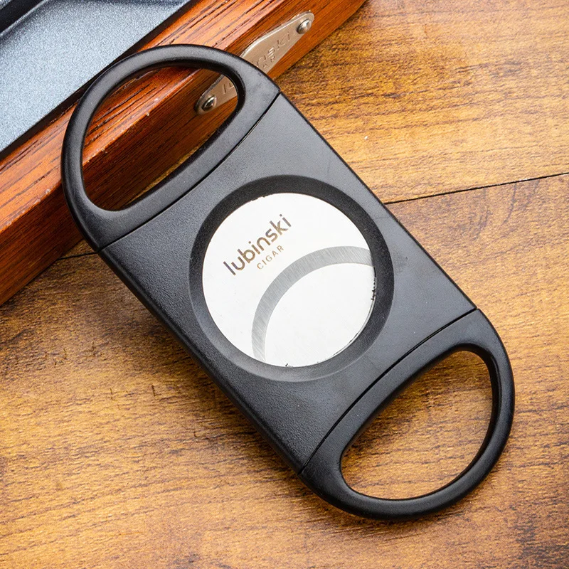 32mm Large-Bore Cigar Cutter Lightweight Plastic Stainless Steel Portable Double Blade Guillotine Cigar Scissors view 3