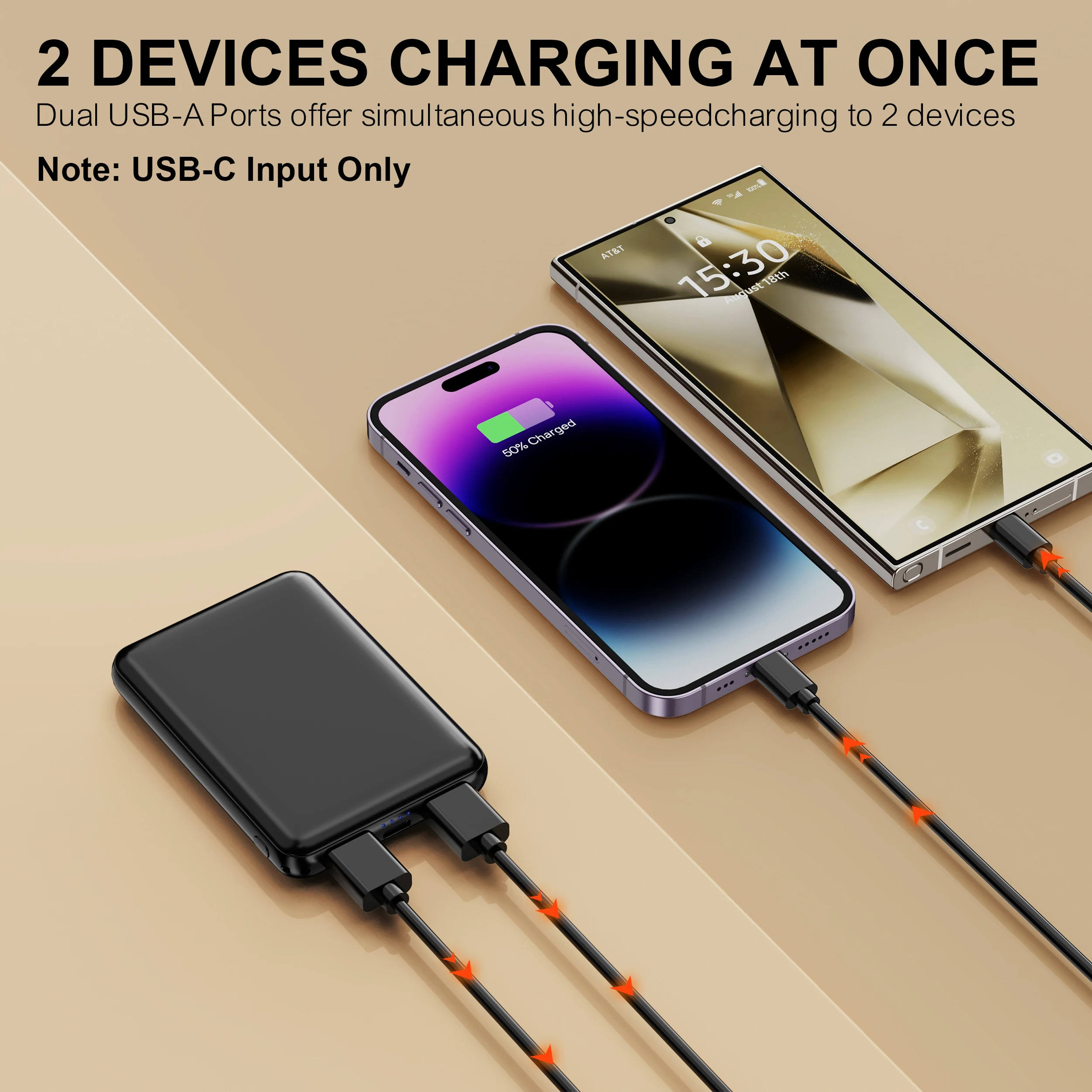 Mini cargador portátil Power Bank de 6000 mAh,