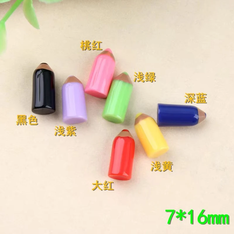 10pcs 7*16mm Simulation Mini Color Small Pencil Charms Resin Cream Mobile Phone Material Diy Decoration Children Ink Fittings