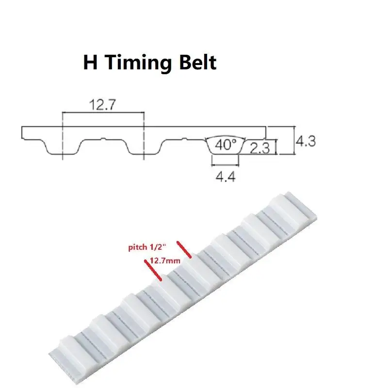 H Tooth Open Timing Belt Polyurethane Transmission Conveyor Timing Belt Open Ended With Steel Cord Width 6/10/15/20/25/30mm