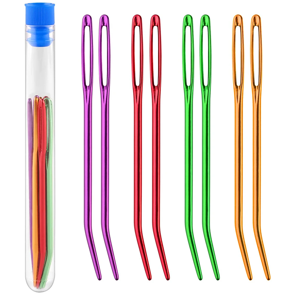 Ergonomically Designed Tapestry Needle Set  8 Curved Tip Needles in Vibrant Colors  Suitable for Quilting and Thread Work