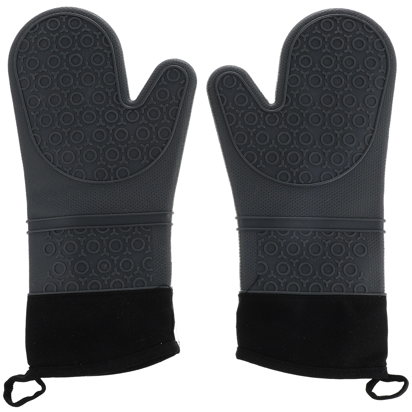 

2Pcs Non-Slip Heat Resistant Cooking Gloves Silicone Oven Mitts for Moving Holding Hot Utensils Plates Oven Gloves