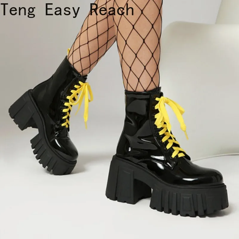 

Женские ботильоны, новинка 2023 года, женские увеличенные ботинки, модная черная повседневная мотоциклетная роскошная обувь