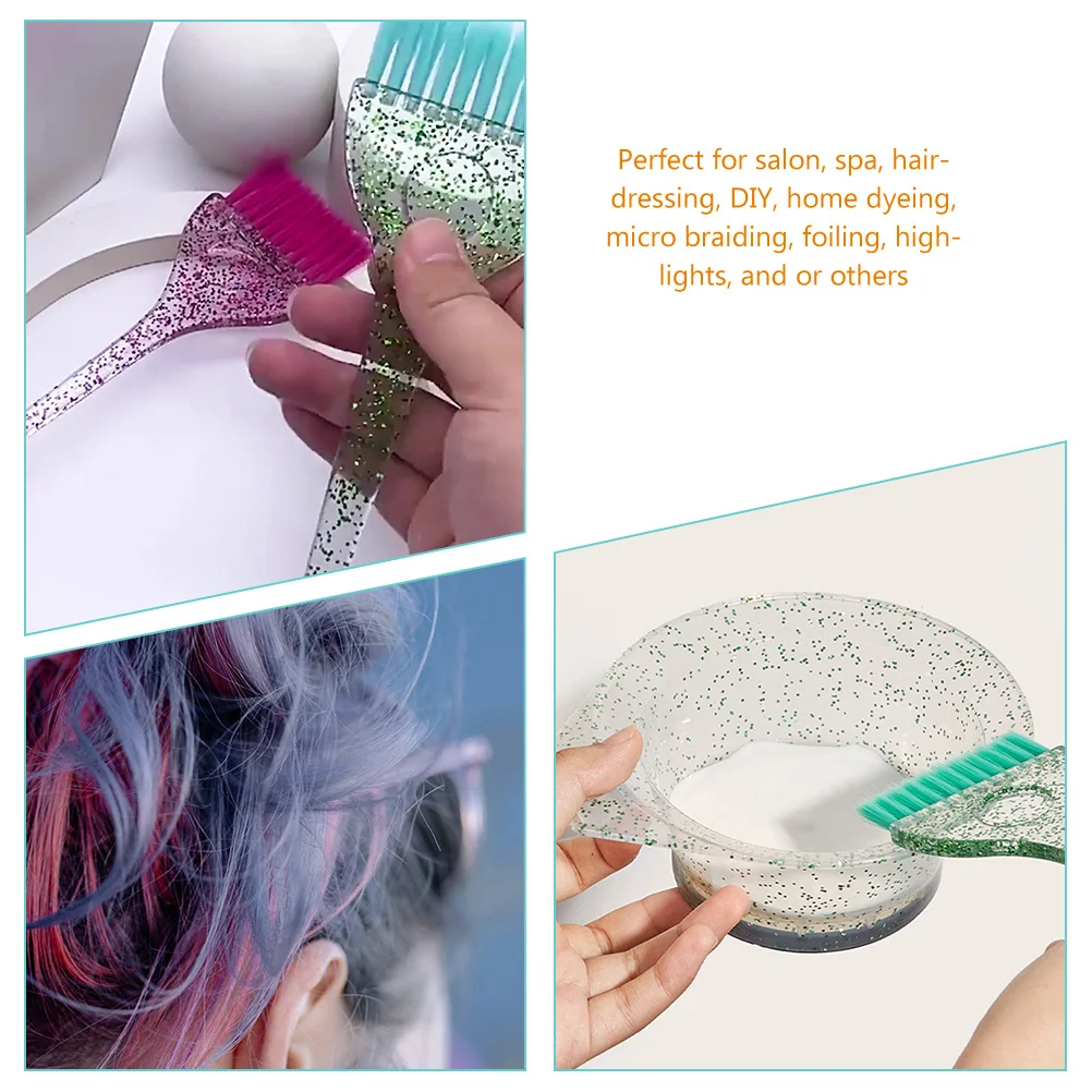 مجموعتان من فرشاة وصبغ الشعر ومجموعة أوعية مريحة للتشغيل متعدد الاستخدامات، ملحقات أساسية لتصفيف صالونات التجميل المنزلية بنفسك #6