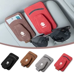 Car Sun Visor Glasses Clip Sunglasses Card Storage Holder For Suzuki Samurai Jimny Swift SX4 Ignis Ertiga Ciaz S-cross Accessory