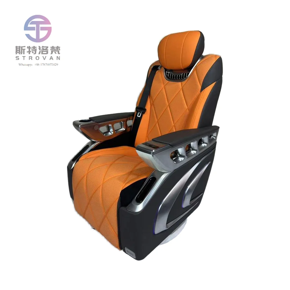 مقعد سيارة من الجلد الذكي مع ميزات مريحة للتدليك والترفيه لاستخدام أعمال RV والطيران #1