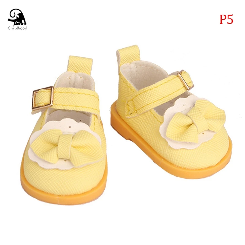 1/6 sepatu boneka kulit lembut 5 Cm untuk 14 inci sepatu boneka anak perempuan hadiah sepatu Mini untuk 32-33 Rusia DIY aksesori pakaian boneka