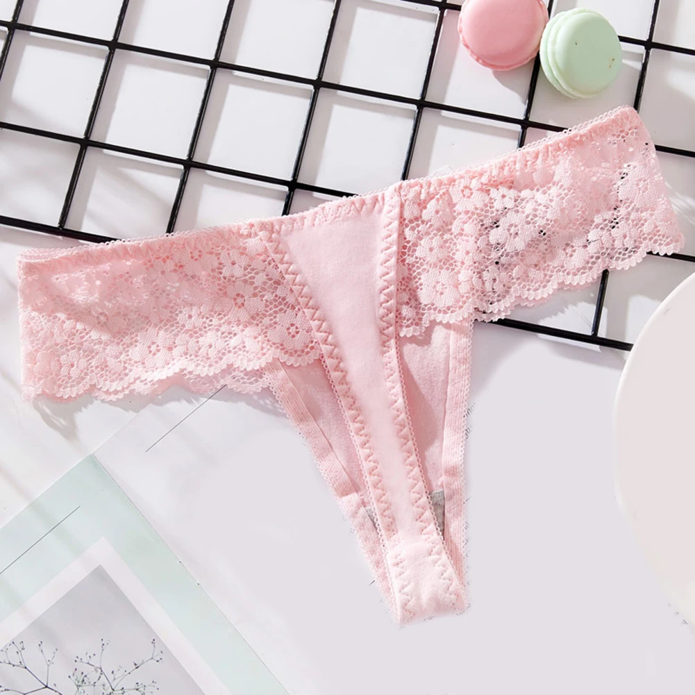 

Daily Wear Lace Seamless Sexy Lingerie Womens Sexy Thongs Underwear Sexy Solid Color Elastic Waist Home Sleepwear